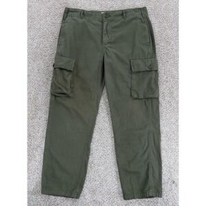 FRAME Relaxed Crop Cargo Pant Womens 28 Washed Surplus Green Minimalist Utility